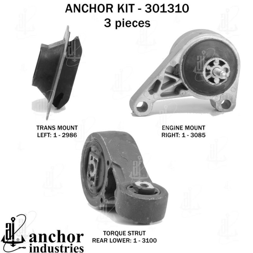 ANCHOR MOUNTS 301310 ENGINE MNT KIT