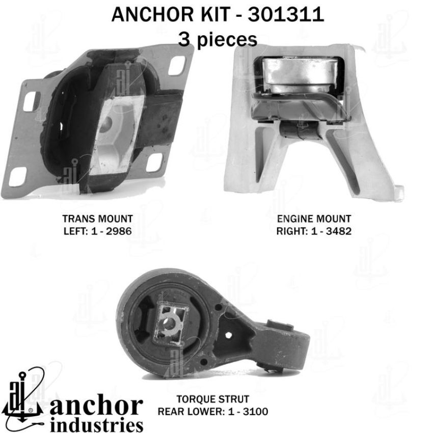 ANCHOR MOUNTS 301311 ENGINE MNT KIT