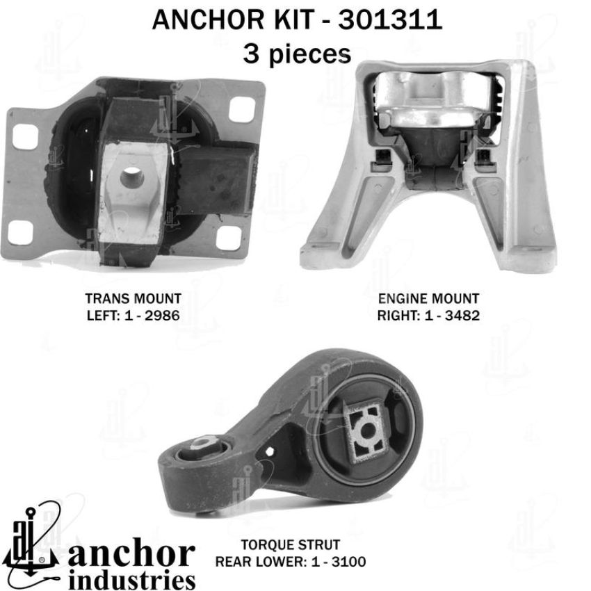 ANCHOR MOUNTS 301311 ENGINE MNT KIT