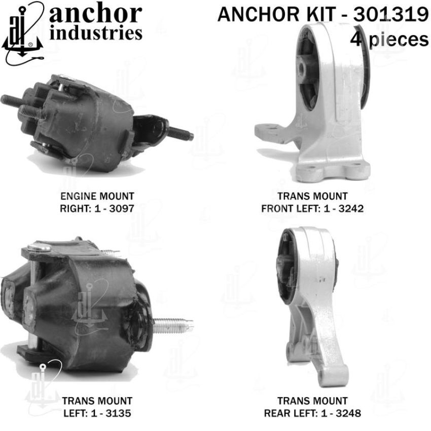 ANCHOR MOUNTS 301319 ENGINE MNT KIT