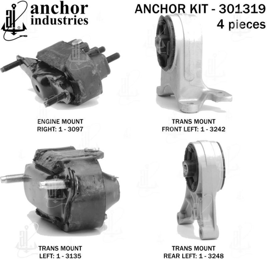 ANCHOR MOUNTS 301319 ENGINE MNT KIT