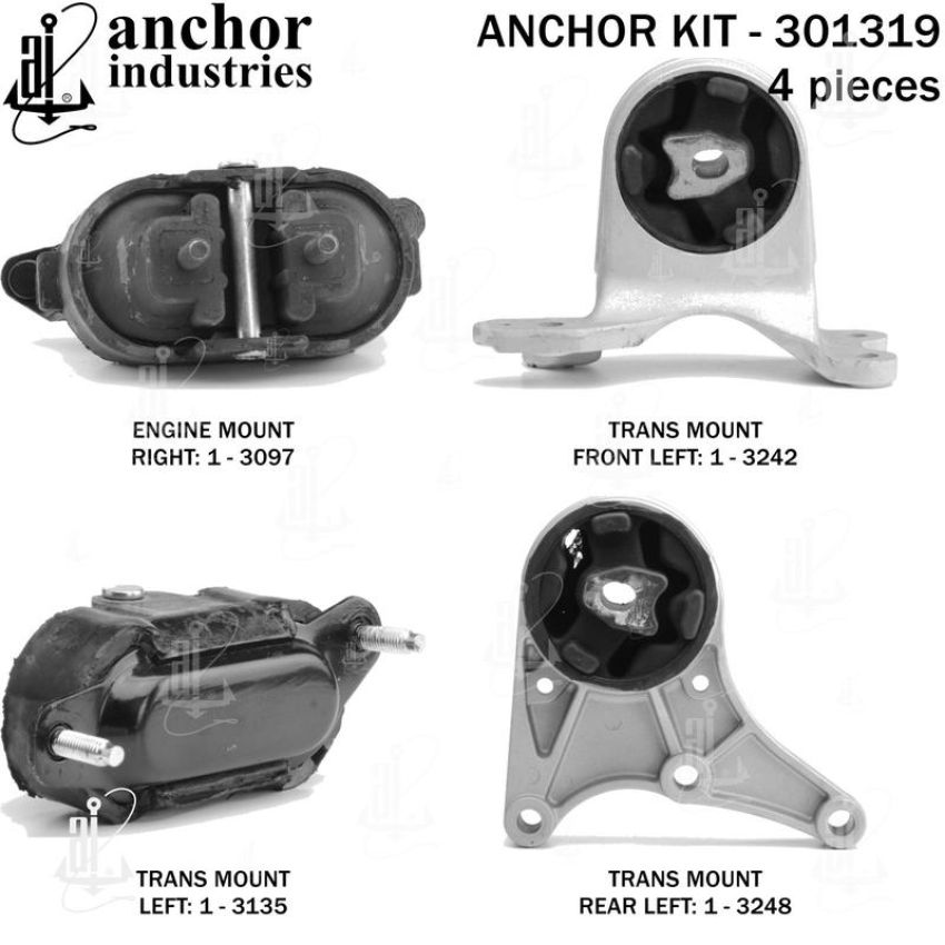 ANCHOR MOUNTS 301319 ENGINE MNT KIT