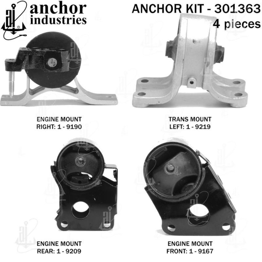 ANCHOR MOUNTS 301363 ENGINE MNT KIT