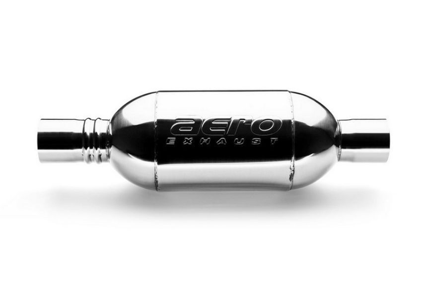 AERO Exhaust AT2525 AERO Turbine Performance Muffler Polished 304 Grade Stainless Steel