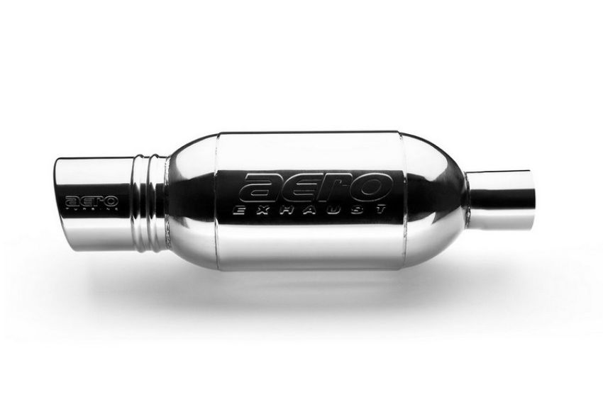 AERO Exhaust AT2540i AERO Turbine Performance Muffler Polished 304 Grade Stainless Steel with Tip