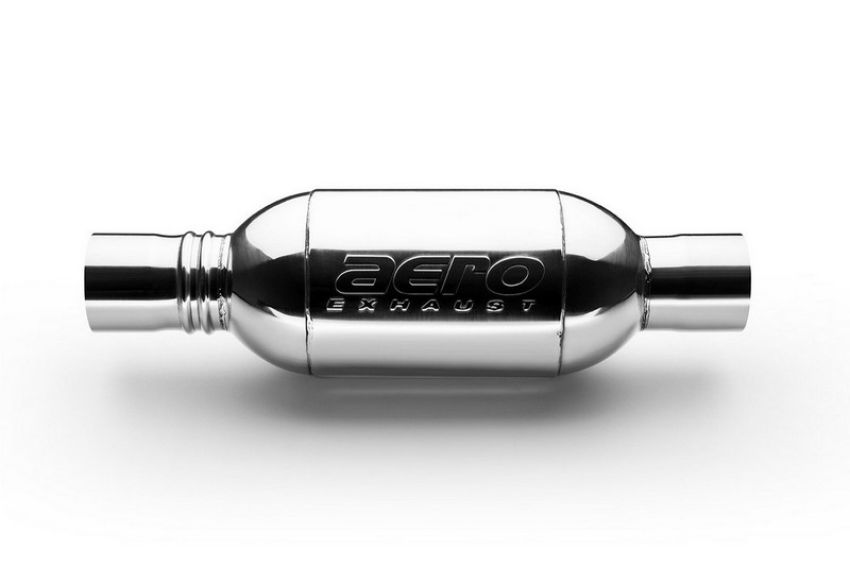 AERO Exhaust AT3030 AERO Turbine Performance Muffler Polished 304 Grade Stainless Steel