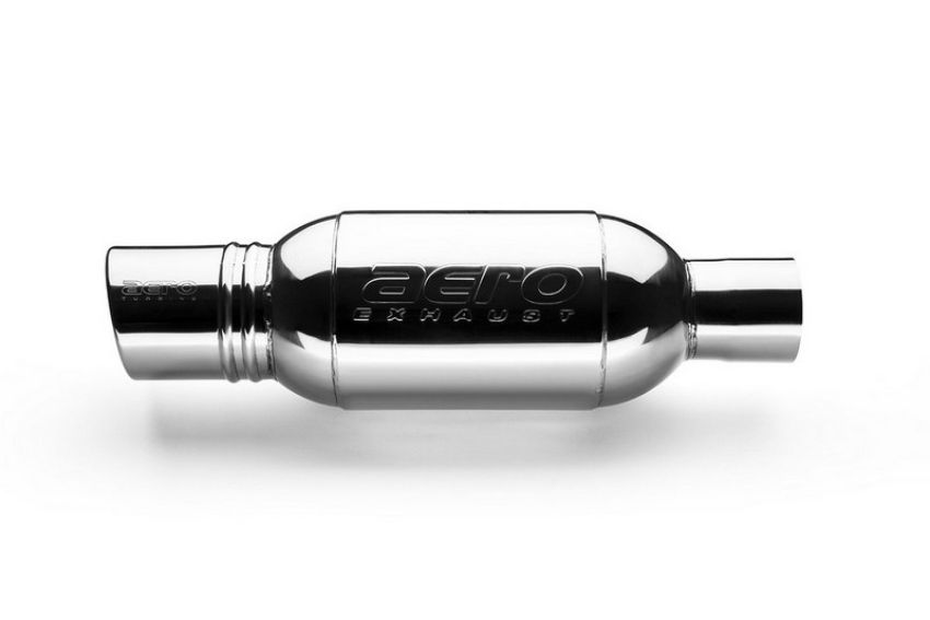 AERO Exhaust AT3040i AERO Turbine Performance Muffler Polished 304 Grade Stainless Steel wtih Tip