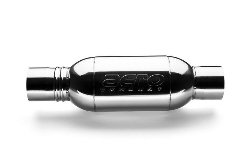 AERO Exhaust AT3535 AERO Turbine Performance Muffler Polished 304 Grade Stainless Steel