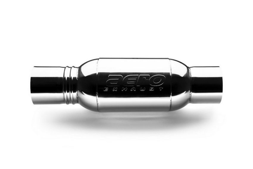 AERO Exhaust AT4040 AERO Turbine Performance Muffler Polished 304 Grade Stainless Steel