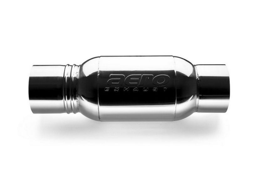 AERO Exhaust AT5050 AERO Turbine Performance Muffler Polished 304 Grade Stainless Steel