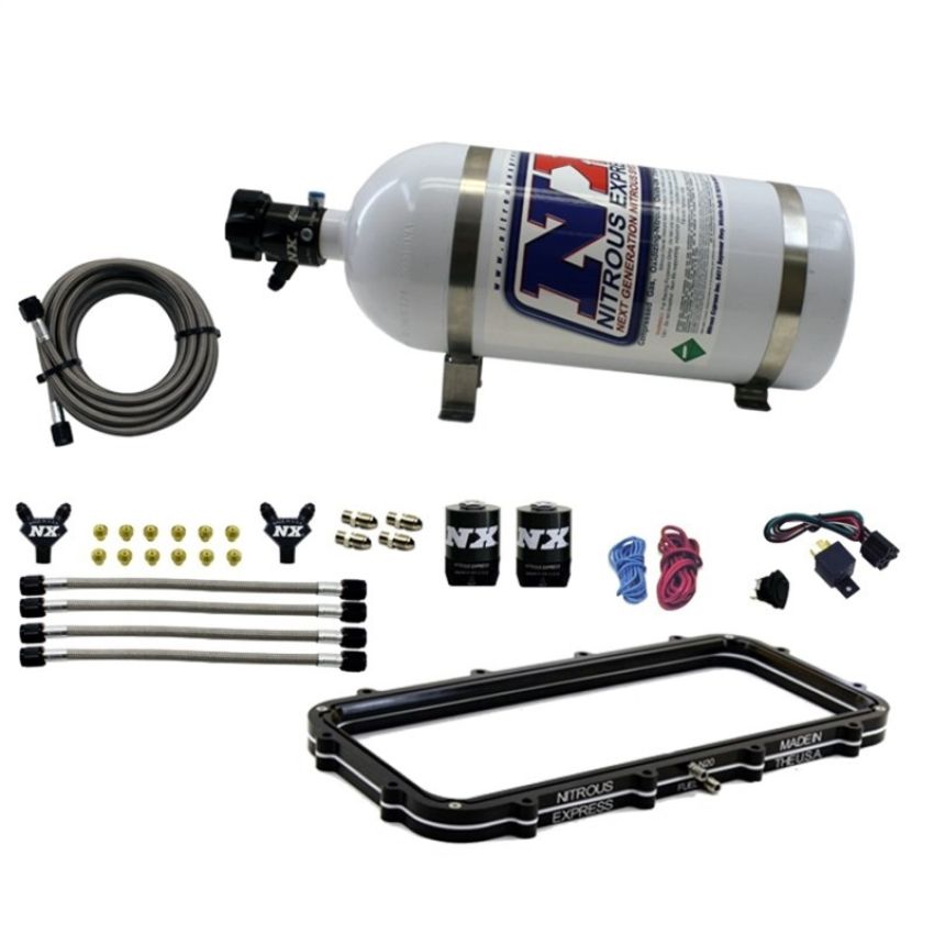 Nitrous Express 20940-12 Holley High Ram Plenum Plate System w/ 12lb Bottle