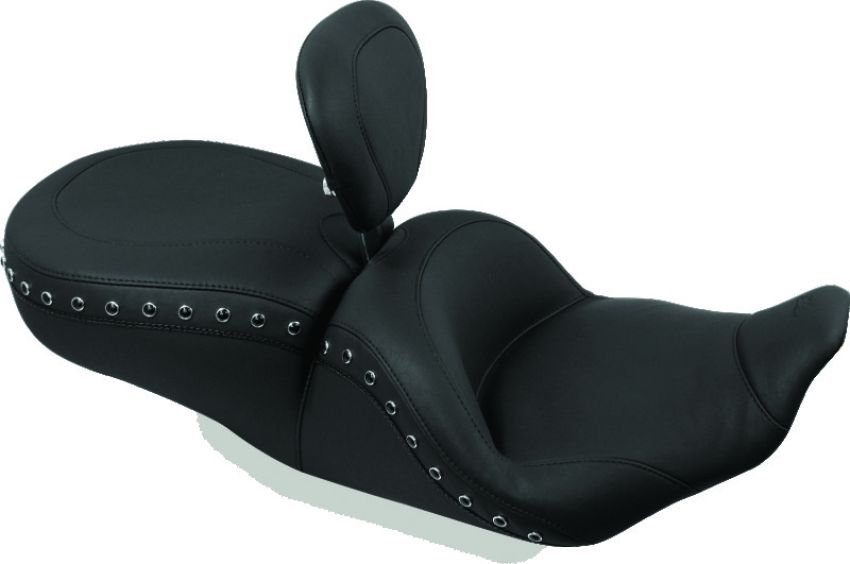 Mustang Motorcycle 79673 Mustang 97-07 Harley Rd King,06-07 Str Glide,00-05 Eagle Lowdown 1PC Seat w/DBR Black Pearls - Black