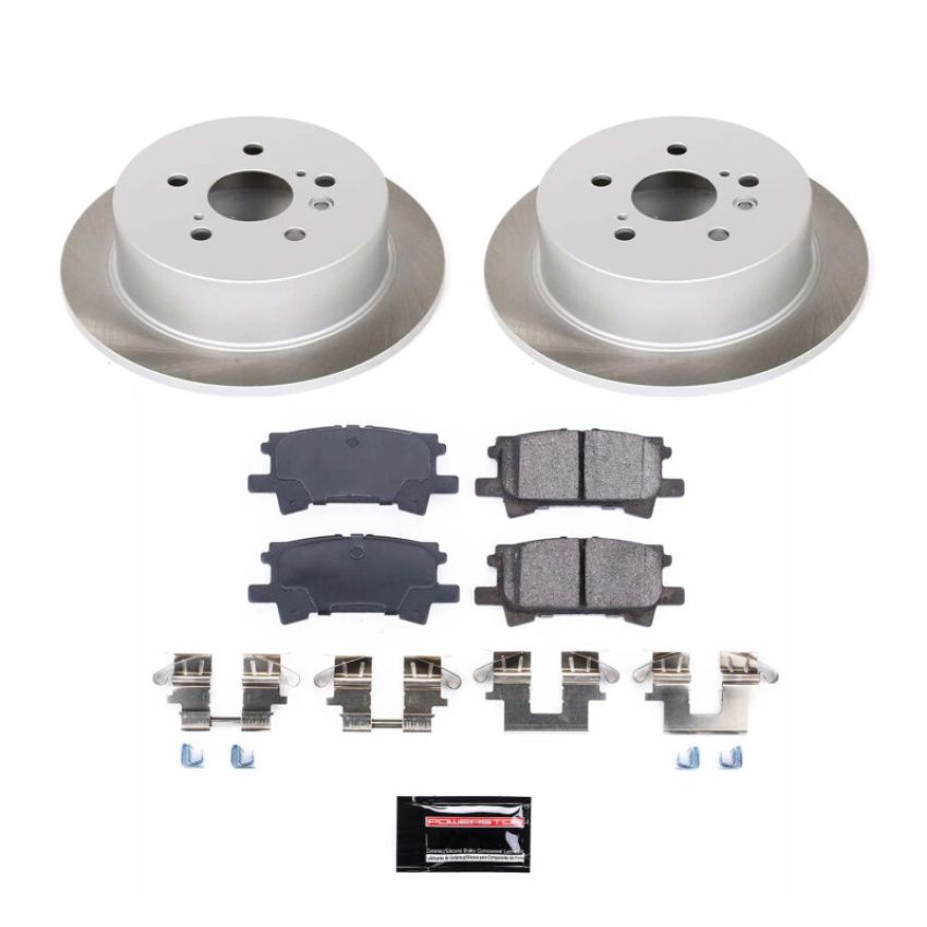 PowerStop SC5333 Semi-Coated Rotor and Low-Dust Ceramic Brake Pad Kit