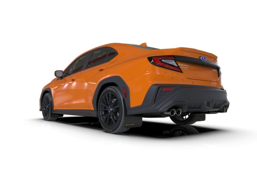 Rally Armor MF92-UR-BLK/OR Black Mud Flap/Orange Logo
