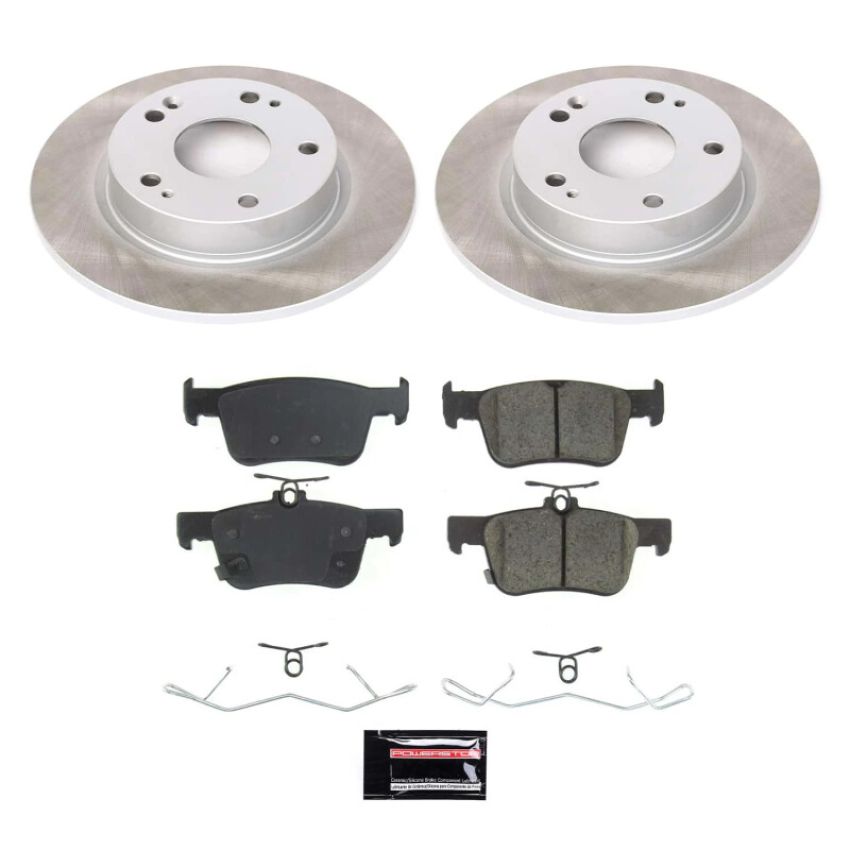 PowerStop SC8330 Semi-Coated Rotor and Low-Dust Ceramic Brake Pad Kit