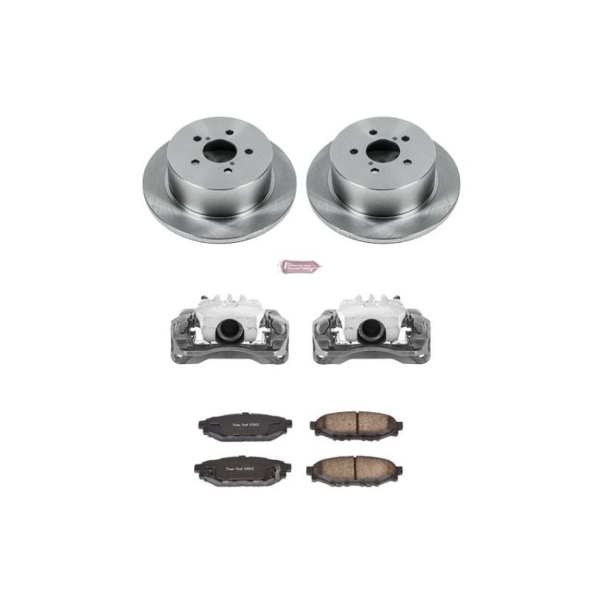 PowerStop KCOE4632A OE Stock Replacement Low-Dust Ceramic Brake Pad, Rotor and Caliper Kit