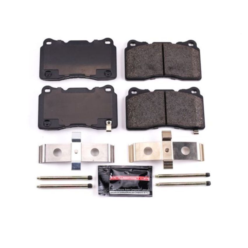 PowerStop Z23-1001 PowerStop - Z23 Daily Driver Carbon-Fiber Ceramic Brake Pads with Hardware Kit