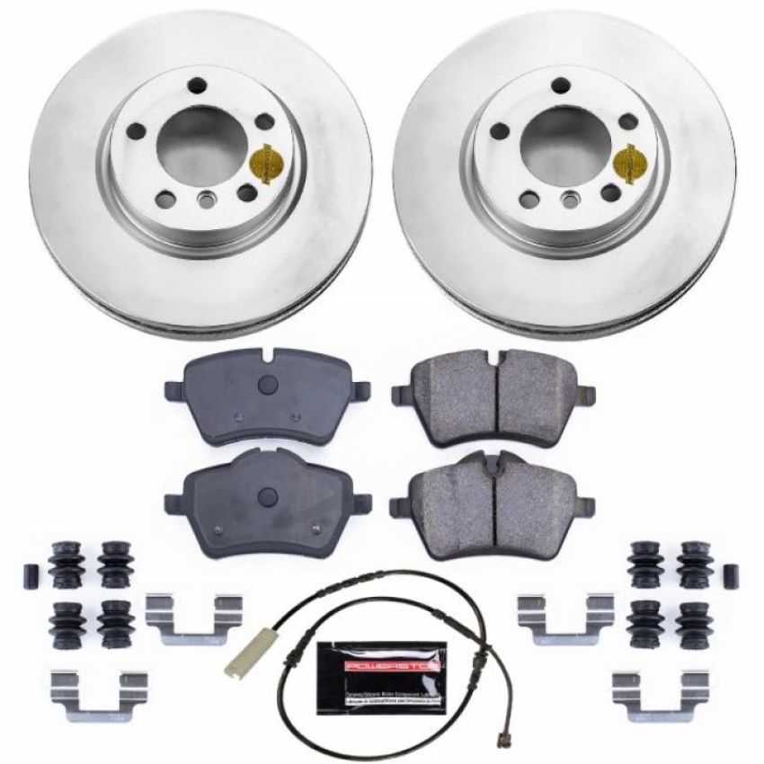 PowerStop CRK6665 Genuine Geomet Coated Rotor and Carbon-Fiber Ceramic Brake Pad Kit