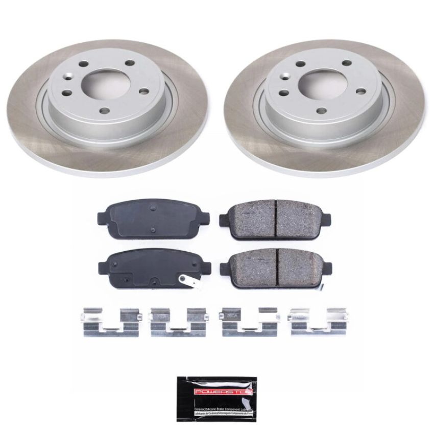 PowerStop SC5552 Semi-Coated Rotor and Low-Dust Ceramic Brake Pad Kit