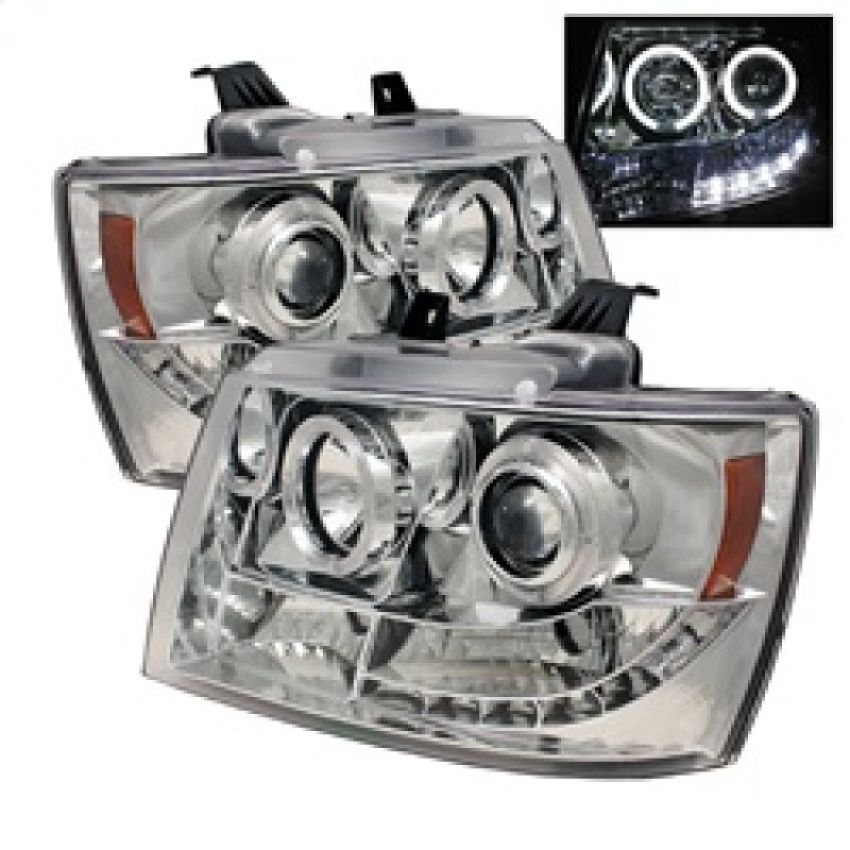 SPYDER 5009654 Projector Headlights - LED Halo - Chrome