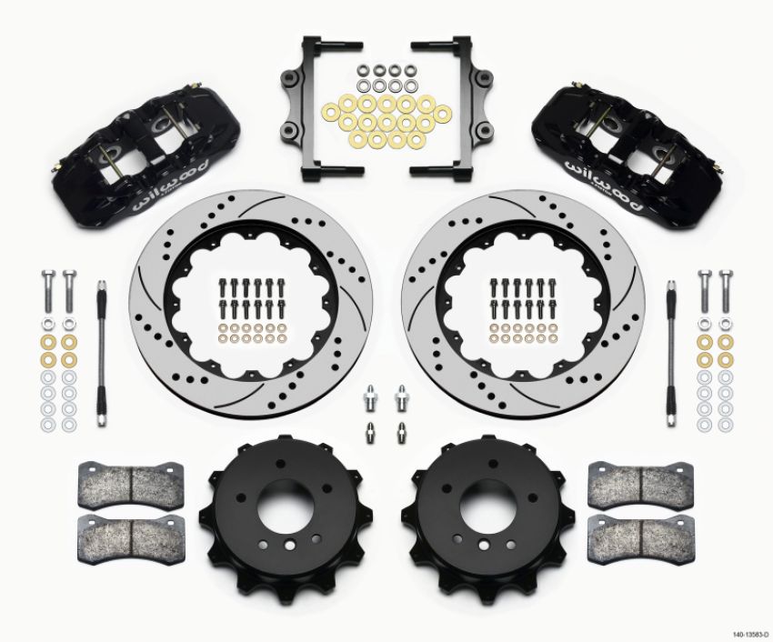 Wilwood 140-13583-D AERO4 Rear Kit 14.00 Drilled 2007-2011 BMW E90 Series w/Lines