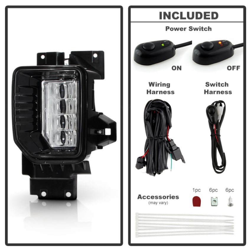 SPYDER 9051173 OEM Full LED Fog Lights W/Universal Switch