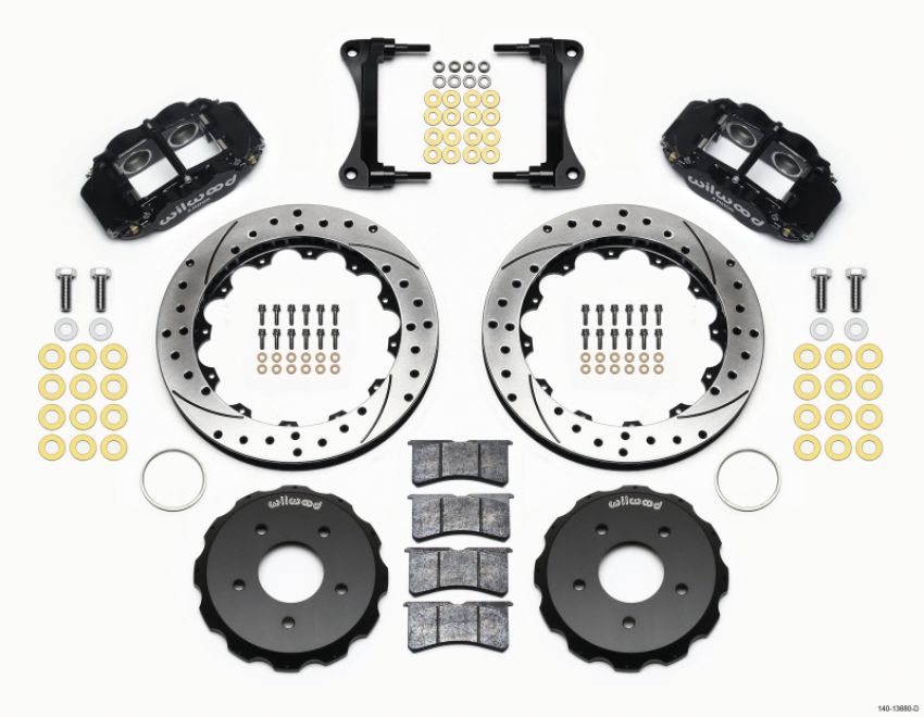 Wilwood 140-13880-D Narrow Superlite 4R Front Hat Kit 12.88in Drill 2007-Up Jeep Wrangler