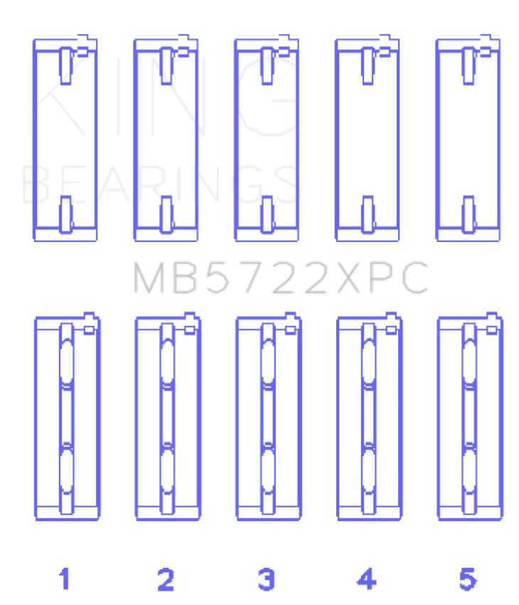 King Mitsubishi 4B11T Evo X (Size STD) pMaxKote Performance Main Bearing Set