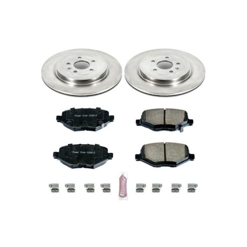 PowerStop KOE6376 OE Stock Replacement Low-Dust Ceramic Brake Pad and Rotor Kit