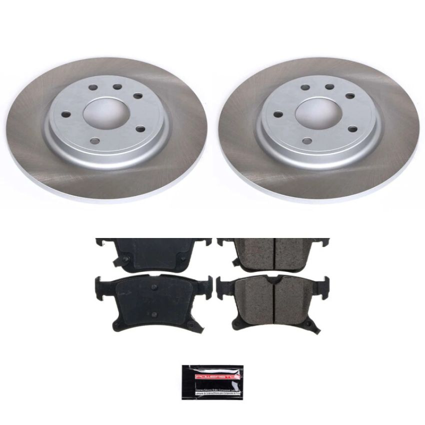 PowerStop SC7845 Semi-Coated Rotor and Low-Dust Ceramic Brake Pad Kit