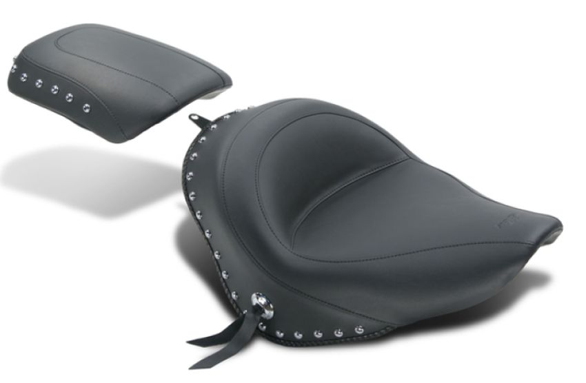Mustang Motorcycle 76240 Mustang 06-17 Harley Softail Wide Tire (200mm) Standard Touring Solo Seat w/Studs - Black