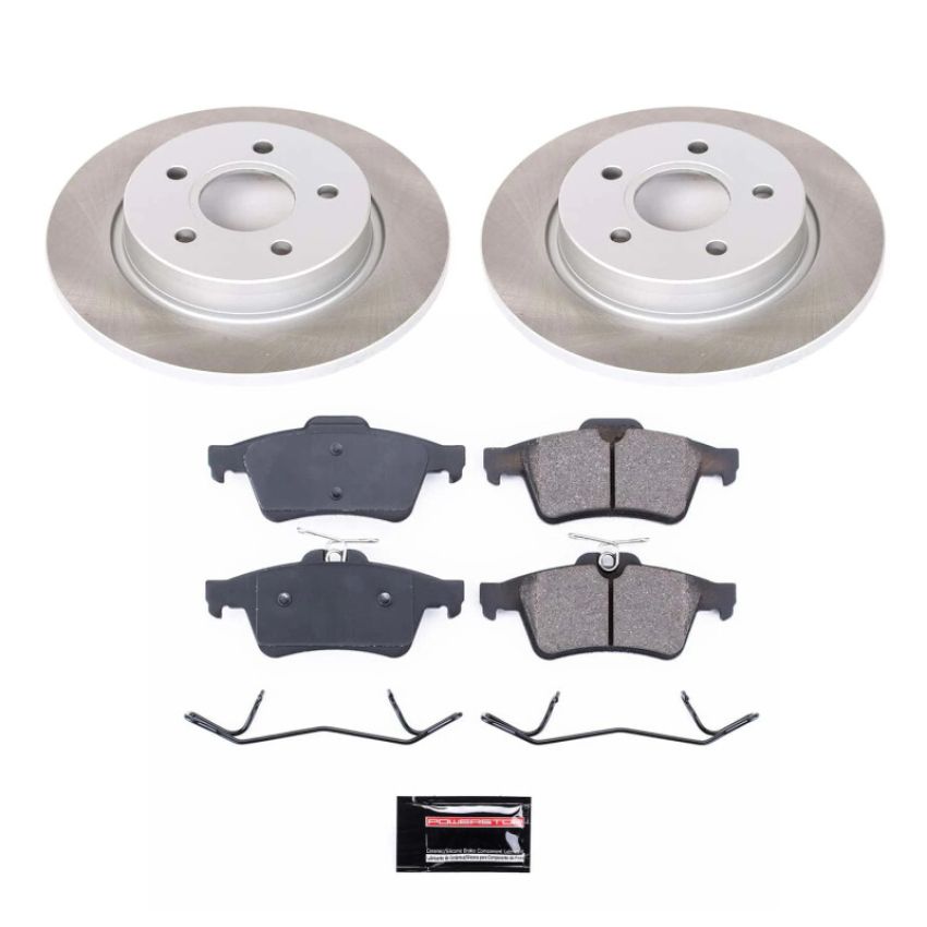 PowerStop SC5975 Semi-Coated Rotor and Low-Dust Ceramic Brake Pad Kit