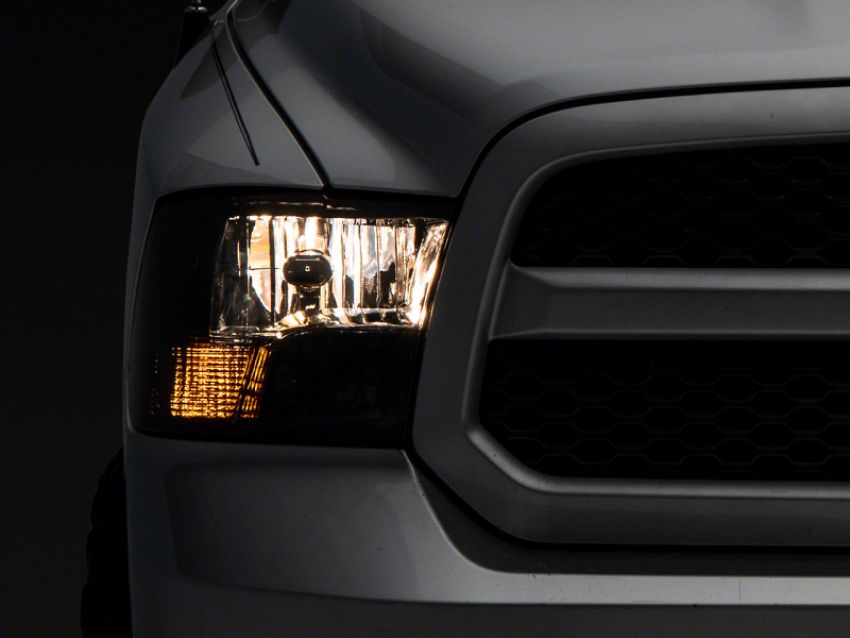 Raxiom R118021 09-18 Dodge RAM 1500 Axial OEM Rep Headlights w/ Dual Bulb- Chrome Housing (Smoked Lens )