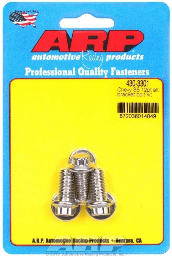 ARP ARP430-3301 S/S Chevy Alternator Bracket Bolt Kit 12pt.