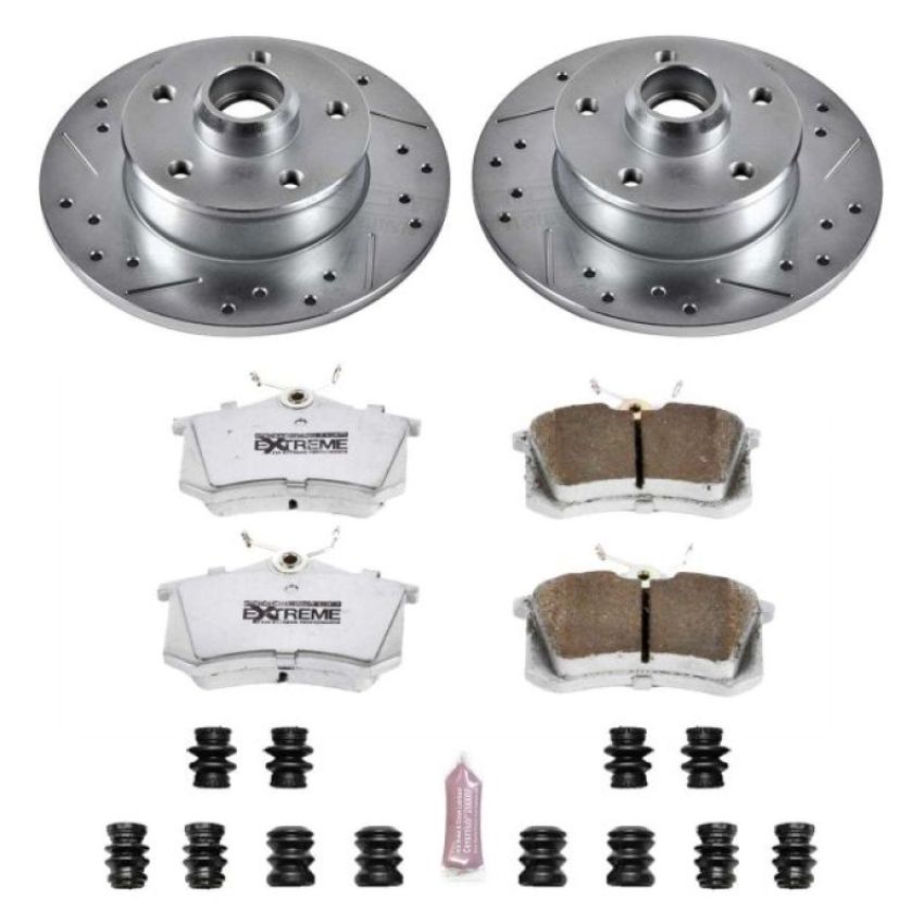 PowerStop K512-26 Z26 Street Performance Ceramic Brake Pad and Drilled & Slotted Rotor Kit