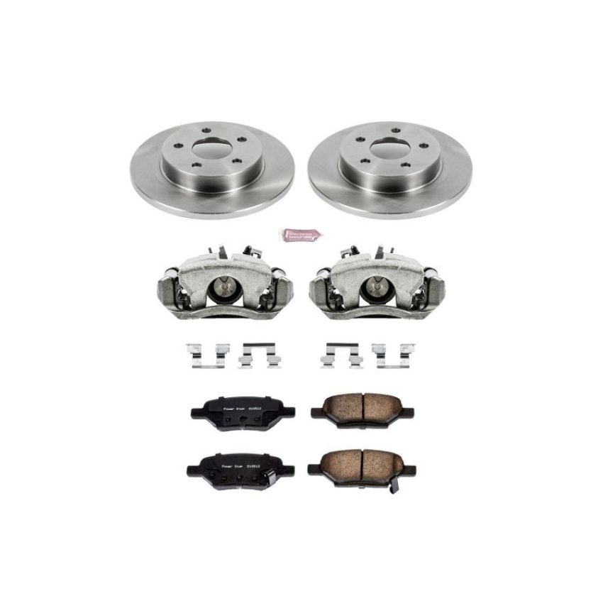 PowerStop KCOE1616 OE Stock Replacement Low-Dust Ceramic Brake Pad, Rotor and Caliper Kit