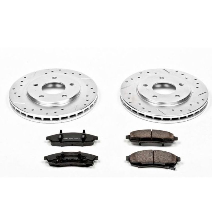 PowerStop K1498 Z23 Daily Driver Carbon-Fiber Ceramic Brake Pad and Drilled & Slotted Rotor Kit