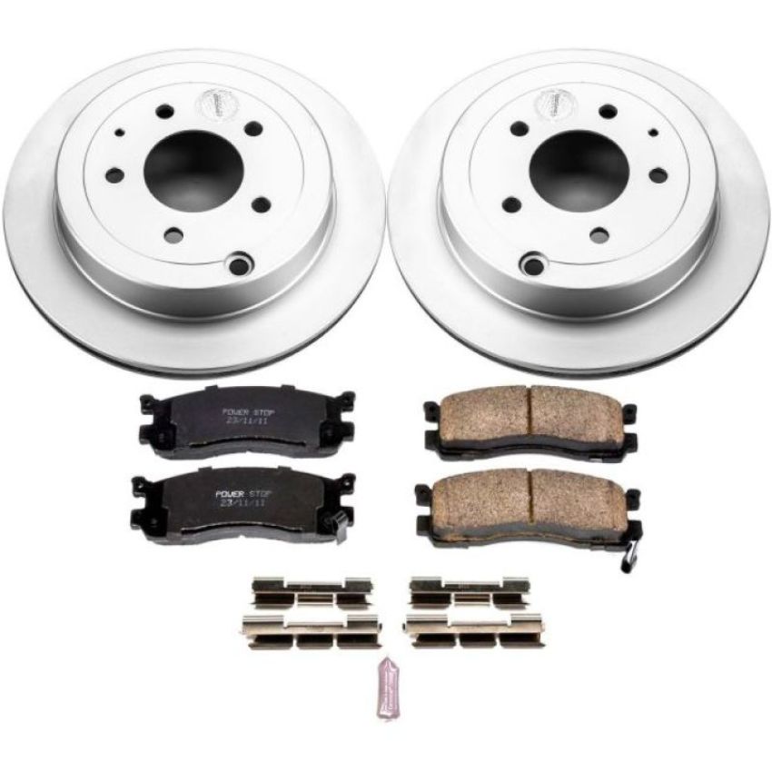PowerStop CRK5009 Genuine Geomet Coated Rotor and Low-Dust Ceramic Brake Pad Kit