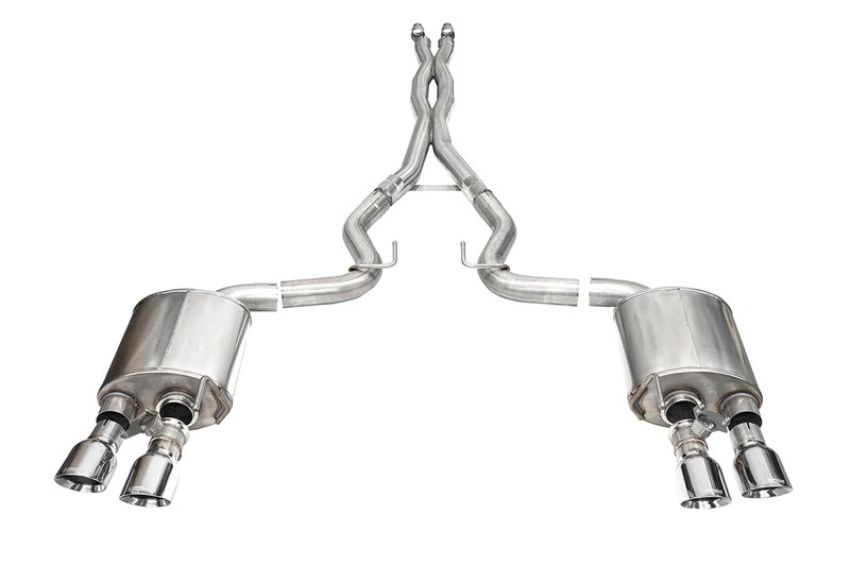 CORSA Performance 21265 Corsa 2024 Ford Mustang Dark Horse 5.0L 3.0in Dual Rear Exit Cat-Back w/Twin 4.5in Polish Slash Tips