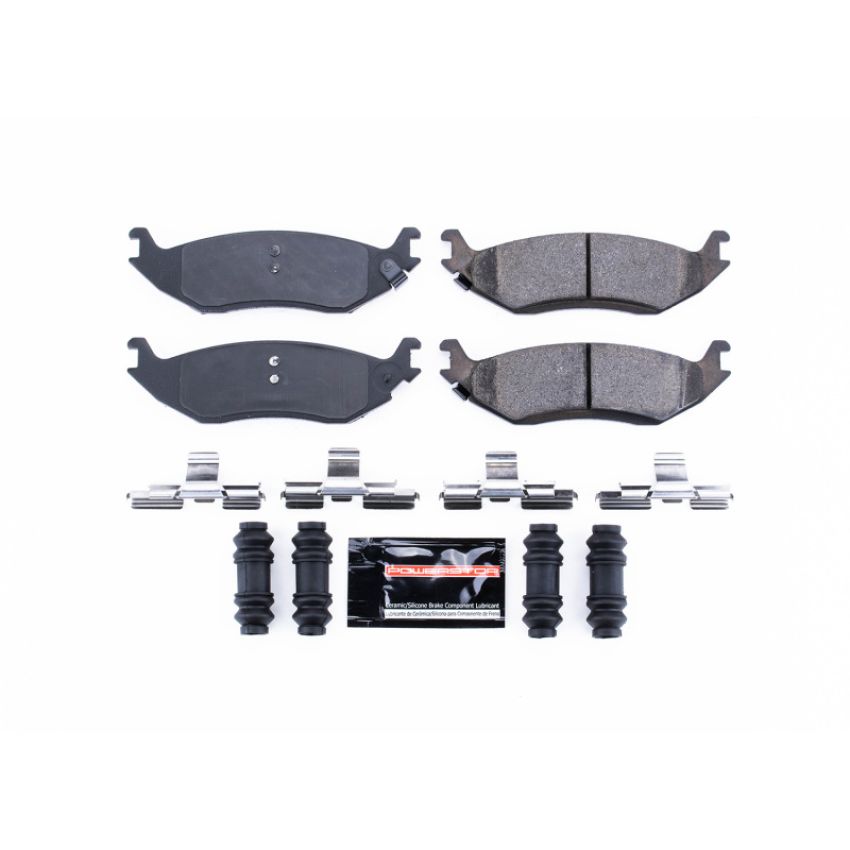 PowerStop Z23-898 PowerStop - Z23 Daily Driver Carbon-Fiber Ceramic Brake Pads with Hardware Kit