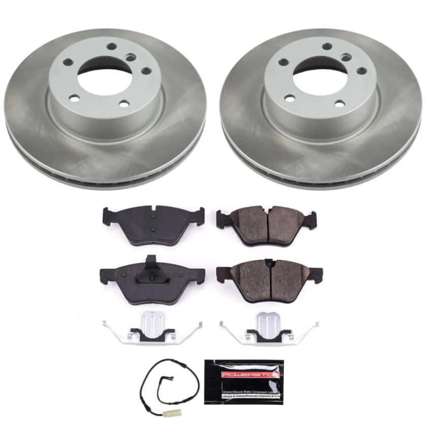 PowerStop SC3087 Semi-Coated Rotor and Low-Dust Ceramic Brake Pad Kit