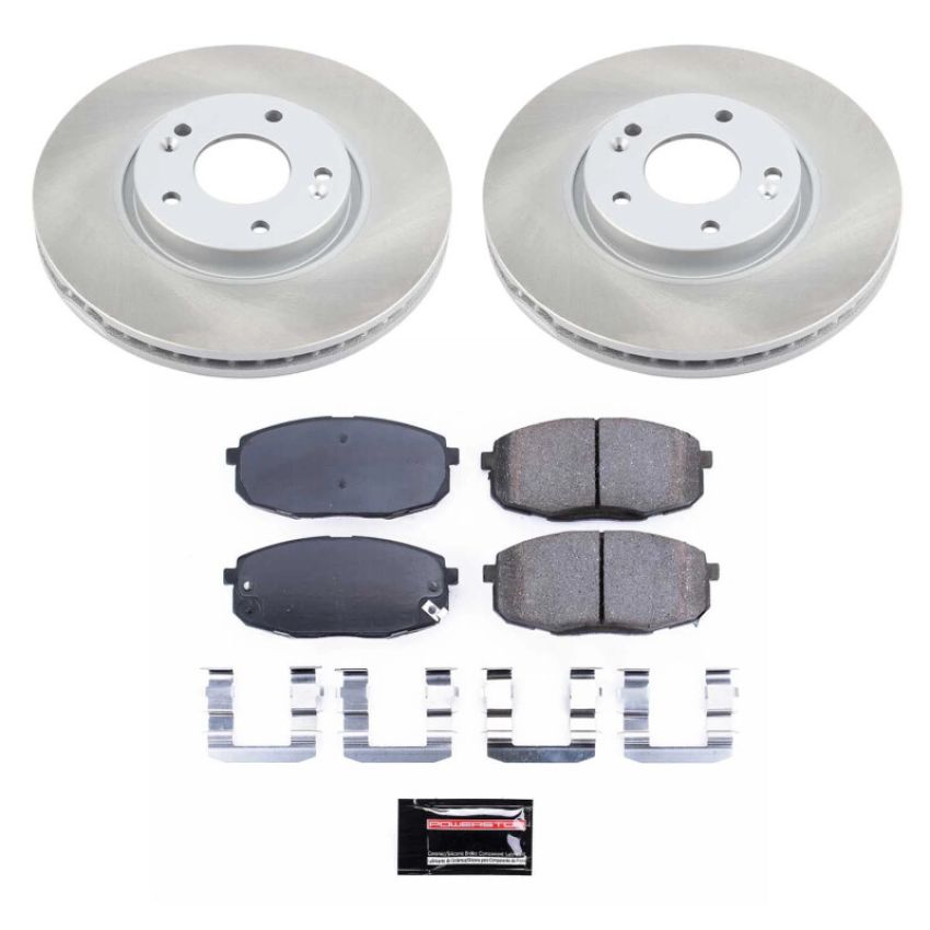 PowerStop SC5837 Semi-Coated Rotor and Low-Dust Ceramic Brake Pad Kit