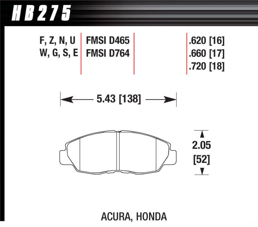 Hawk Performance HB275F.620 HPS Disc Brake Pad