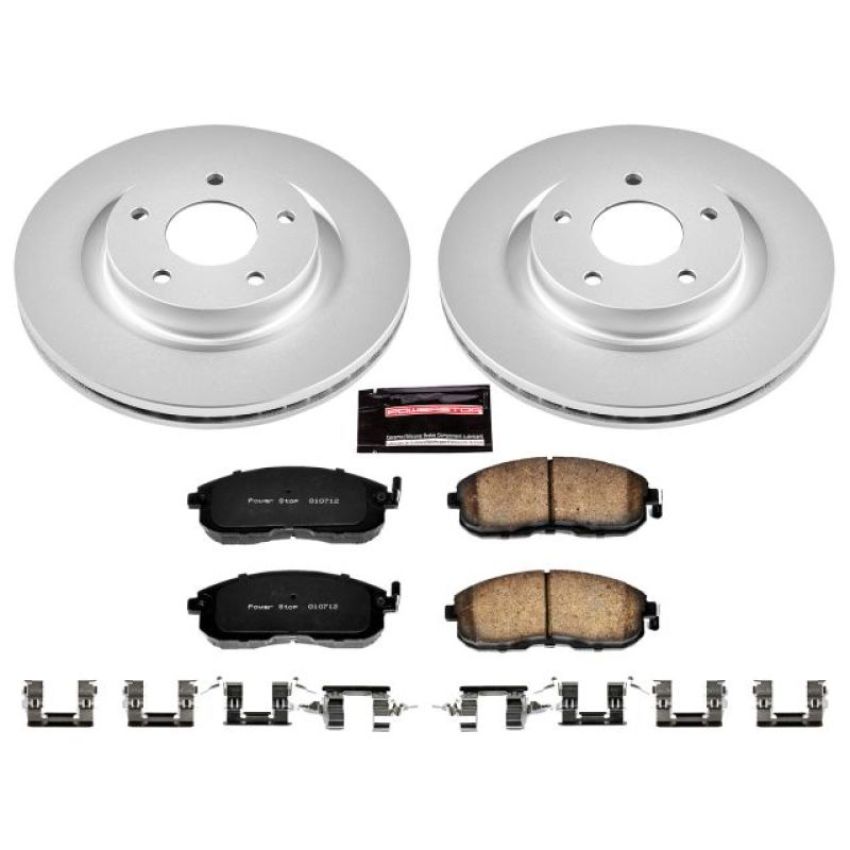 PowerStop CRK241 Genuine Geomet Coated Rotor and Low-Dust Ceramic Brake Pad Kit
