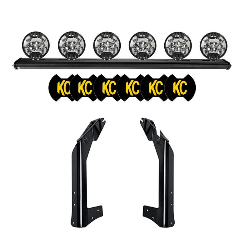 KC HiLiTES 97063 07-18 Jeep JK 50in. Overhead Xross Bar Kit w/(6) SlimLite LED Lights 300W - Black