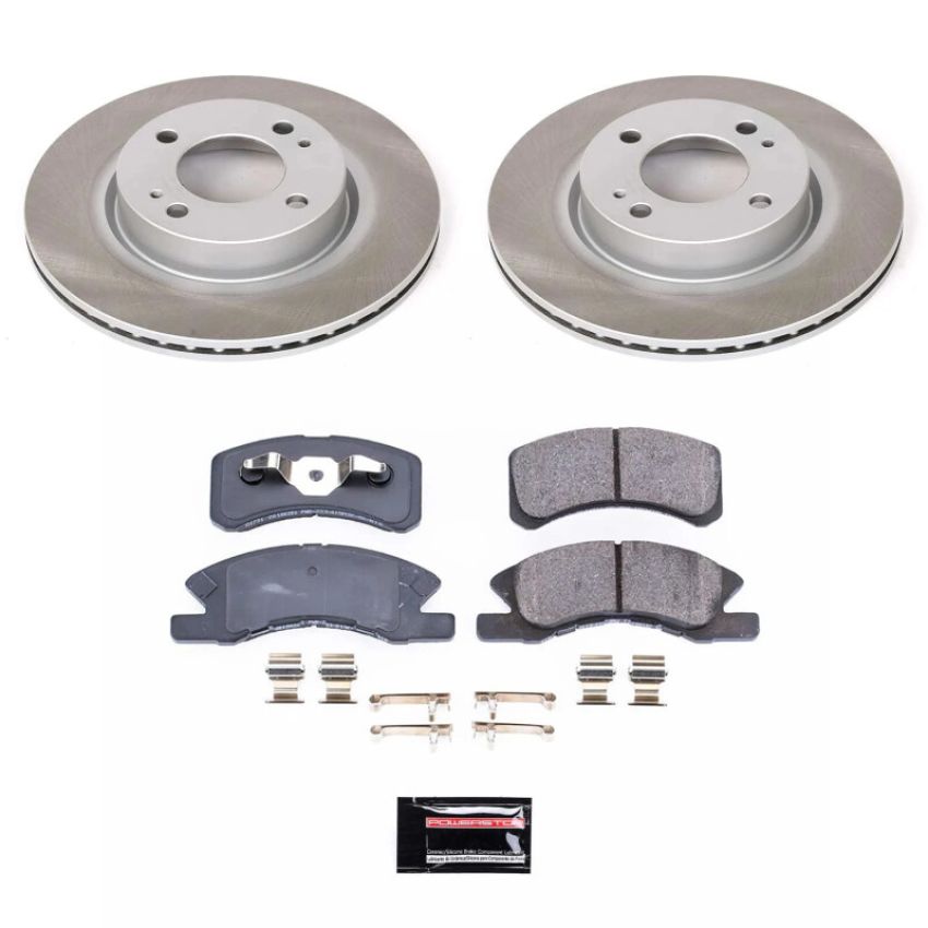 PowerStop SC7894 Semi-Coated Rotor and Low-Dust Ceramic Brake Pad Kit