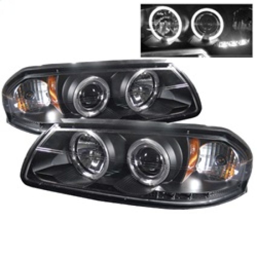 SPYDER 5009401 Projector Headlights - LED Halo - Black