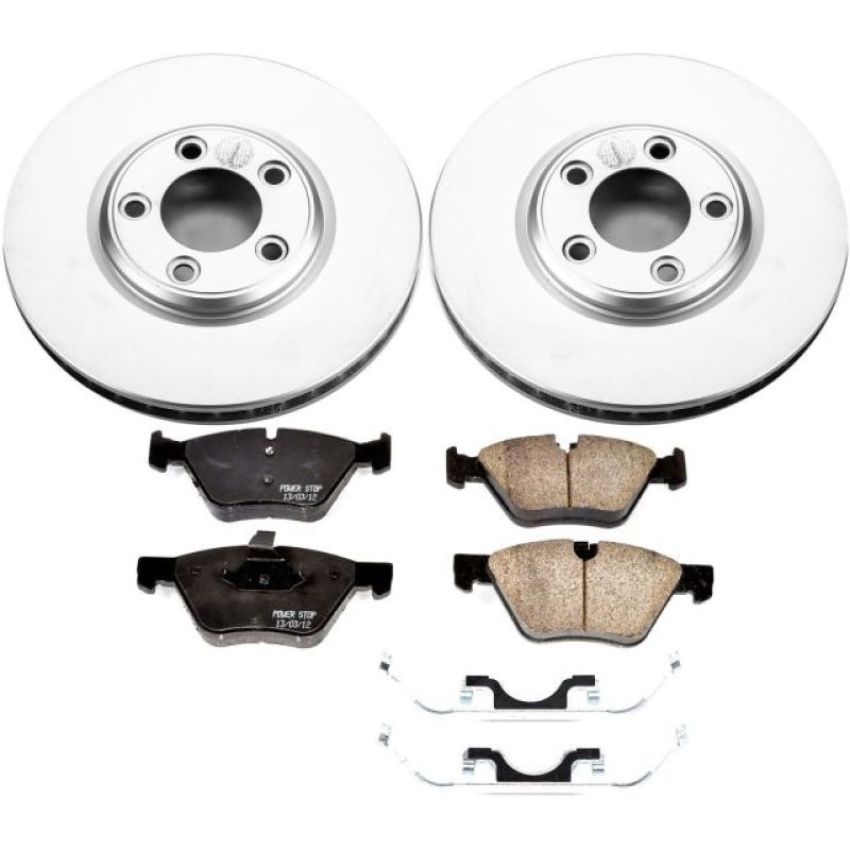 PowerStop CRK1349 Genuine Geomet Coated Rotor and Low-Dust Ceramic Brake Pad Kit