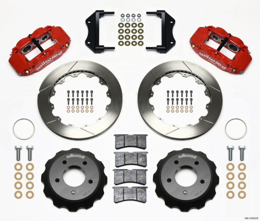 Wilwood 140-11918-R Narrow Superlite 6R Front Hat Kit 12.88in Red 84-87 Corvette C4