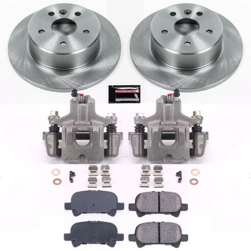 PowerStop KCOE2322 OE Stock Replacement Low-Dust Ceramic Brake Pad, Rotor and Caliper Kit